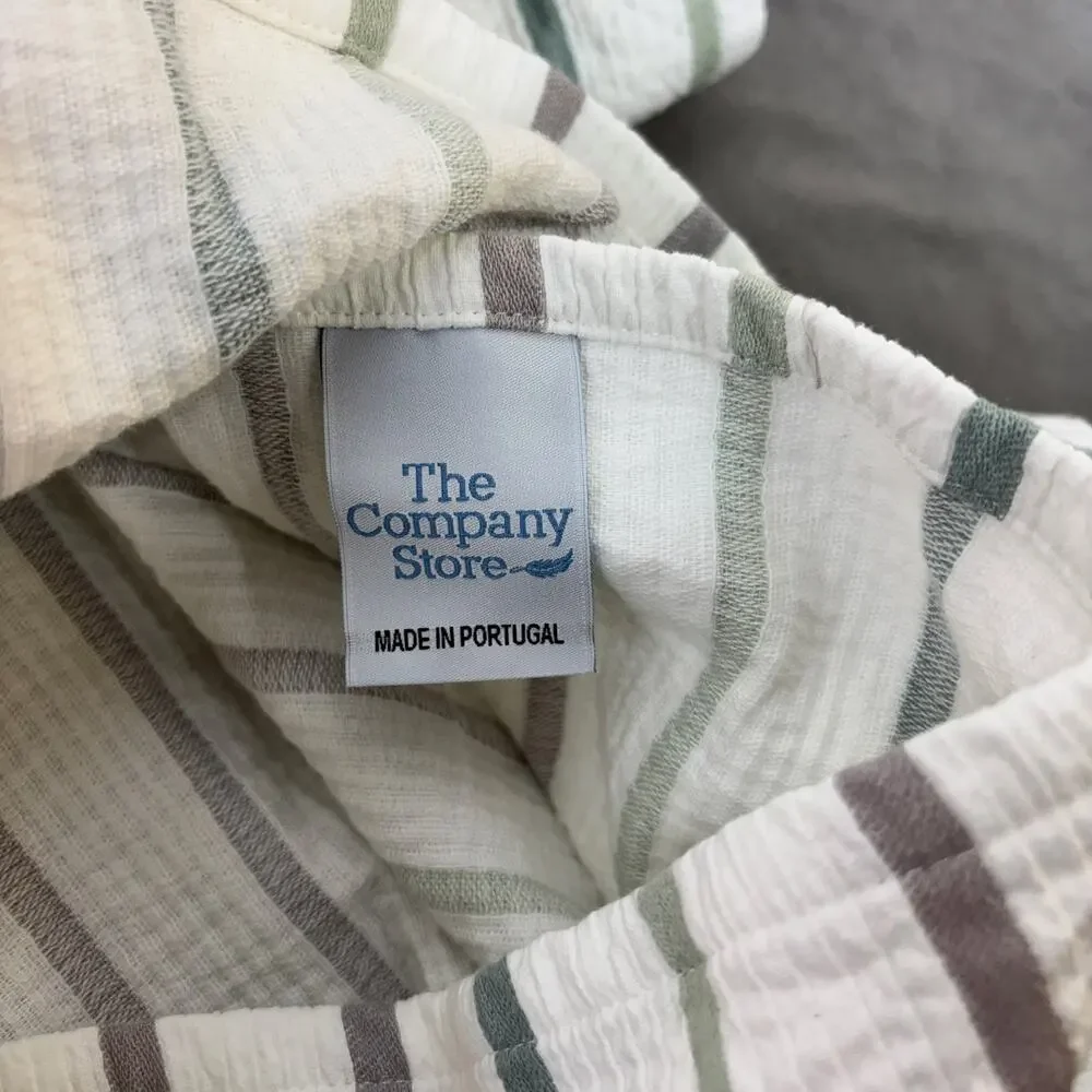 Company Store Matelasse Standed Pillow Sham White Neutral Stripes: Green, Taupe